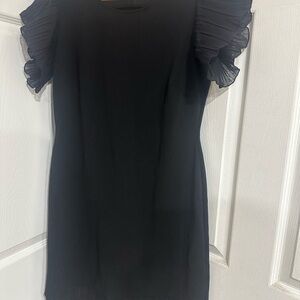 Elegant Black Ruffle Sleeve Dress
